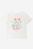 Girls Cotton Strawberry Plant T-Shirt in White