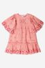 Girls Cotton Broderie Anglaise Dress in Pink