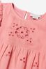Girls Cotton Broderie Anglaise Dress in Pink