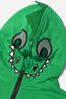 Boys Cotton Fleece Crocodile Zip Up Hoodie in Green