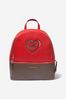 Girls Faux Leather All Over Logo Backpack in Red