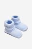 Baby Boys Cotton Knitted Booties And Hat Set in Blue