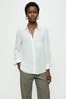 Jigsaw White Ivory Long Sleeve Silk Shirt