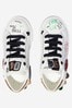 Boys Leather Scripted Slogan Trainers