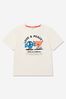 Boys Cotton Love And Peace T-Shirt in White