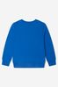 Boys Cotton 3D Logo Sweatshirt in Blue