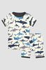 Boys Blue Shark School Organic Cotton Pyjamas