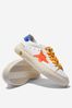 Kids Leather Star Print May Trainers in White