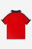 Baby Boys Cotton Pique Logo Polo Shirt in Red