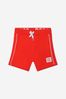 Baby Boys Cotton French Terry Logo Shorts in Red
