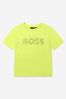 Boss x Anthony Joshua Boys Cotton Jersey Branded T-Shirt in Yellow