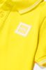 Baby Boys Cotton Pique Branded Polo Shirt in Yellow