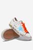 Kids Leather Star Print Super-Star Trainers in White