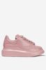 Girls Patent Leather Lace-Up Trainers in Pink