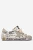 Kids Nappa Leather Suede Journey Print Super-Star Trainers in White