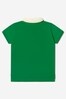 Boys Cotton Jersey Logo Polo Shirt in Green