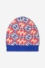 Baby Boys Cotton And Wool Geometric Hat in White