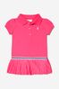 Baby Girls Cotton Stretch Polo Dress With Knickers in Pink