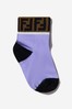Unisex Cotton Logo Trim Socks 2 Pack Set in Lilac