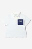 Boys Cotton Logo Pocket Polo Shirt in White