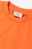 Girls Cotton Cropped Logo Tape T-Shirt in Orange