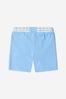 Baby Boys Cotton Pique Logo Shorts in Blue
