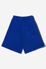 Boys Cotton FF Logo Trim Bermuda Shorts in Blue