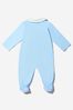 Baby Boys Cotton Teddy Bear Babygrow Gift Set in Blue