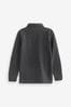 Charcoal Grey Long Sleeve Pique bag Polo Shirt (3-16yrs)