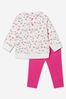Baby Girls Cotton Sweatshirt And Leggings Set in Pink