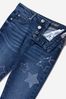 Girls Denim Diamanté Star Skinny Jeans in Blue