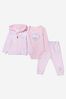 Guess Baby Girls Pink Cotton Tracksuit And Bodysuit Set