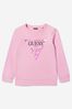 Girls Logo Print Sweatshirt in Pink
