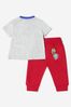 Baby Boys Cotton T-Shirt And Pants Set in Grey