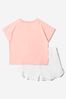 Girls Cotton T-Shirt And Shorts Set in Pink