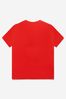 Boys Cotton Logo T-Shirt in Red