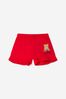 Baby Girls Cotton T-Shirt And Shorts Set in Red