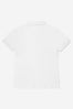Boys Cotton Logo Polo Shirt in White