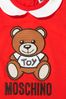 Baby Unisex Cotton Teddy Toy Romper In A Gift Box in Red