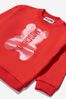 Baby Unisex Cotton Teddy Bear Logo Sweatshirt in Red