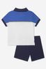 Baby Boys Cotton Polo Shirt And Shorts Set in Navy