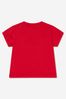 Baby Unisex Cotton Teddy Toy Logo T-Shirt in Red