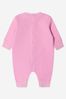 Baby Girls Cotton Teddy Toy Babysuit In A Gift Box in Pink
