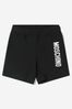 Baby Unisex Cotton Logo Shorts in Black