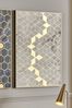 Pacific White Marble Canvas with Gold Geometric Detail