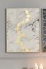 Pacific White Marble Canvas with Gold Geometric Detail