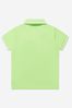 Boys Cotton Logo Polo Shirt in Green