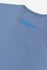Boys Cotton Short Sleeve Logo Print T-Shirt in Blue