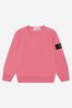 Boys Cotton Branded Tracksuit in Pink