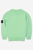 Boys Cotton Knitted Crew Neck Sweater in Green